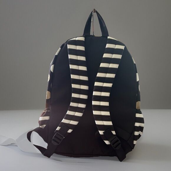 Justice Backpack Est 2004 Exclusive "Just Be You" Gold & White Polka-dot &Stripe - Picture 6 of 10